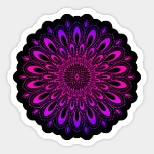 mandala flower patterns - Pink mandala - Purple mandala Sticker